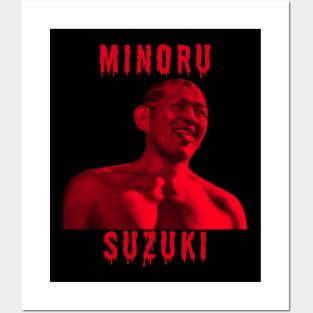 Minoru Suzuki blood stained Posters and Art